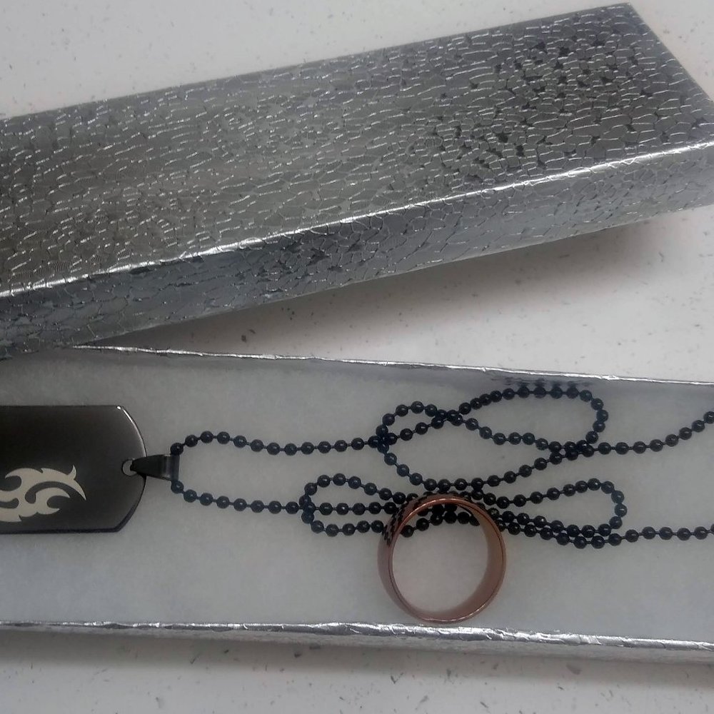 Men's Ring And Neckless Set